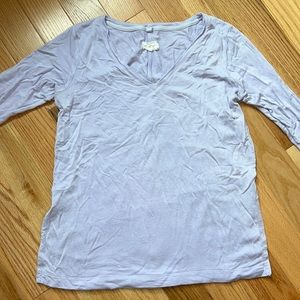 Lou & grey | lilac purple v neck 3/4 sweatshirt t shirt